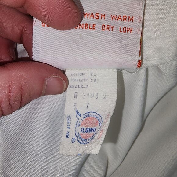 Vintage 60's or 70's Sweet Apple Union Made White A-Line Skirt Size 7 - Picture 4 of 9